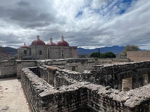 Geometric stone mosaics at the Mitla archaeological site in Oaxaca